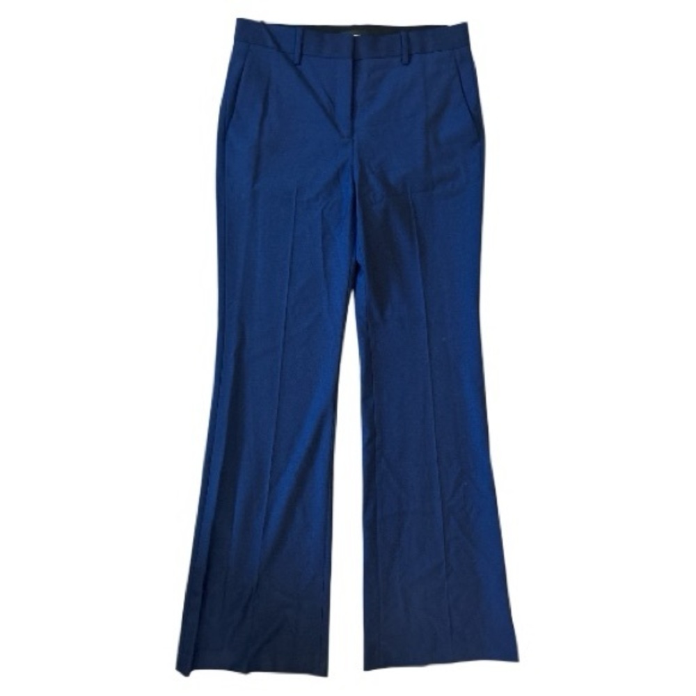 Theory NWT Jotsna Continuous Stretch Wool Blend Flare Leg Trouser Pants Navy 6
